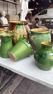 Previous Collections To Inspire: Provençal Green Frilled 2 piece Glazed 19th Century Collection Pottery