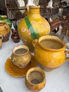 19th Century Provençal Yellow Glazed  Collection of Ceramics