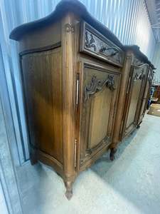 View All Available Antiques: Grand Provincial French Oak Louis XV Style Buffet with Parquetry Top