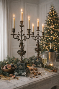 View All Available Antiques: 1880’s French Louis XVI style bronze & emerald marble candelabra set