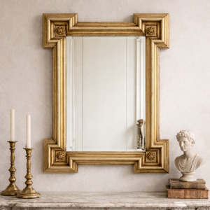 View All Available Antiques: Mid Century Italian Gilt Mirror — Architectural Form