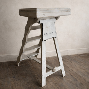 French Antique Library Ladder — Petite “B.N. Paris” Bibliothèque Nationale