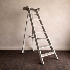 View All Available Antiques: French Antique Library Ladder — X Tall “B.N. Paris” | Bibliothèque Nationale