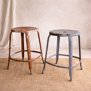 View All Available Antiques: Mid-Century European Industrial Stools (Pair) | Original Patina, c. 1940s–60s