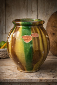 View All Available Antiques: Antique French Terracotta Urn Circa Early 20th Century | Large Multicolour Glazed Form