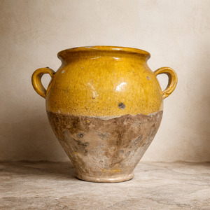 View All Available Antiques: 19th Century French Yellow Glazed Confit Pot