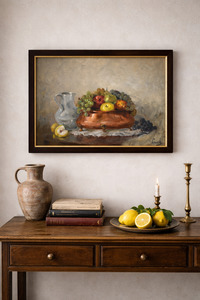 View All Available Antiques: Italian Still Life — Fruit in Copper Vessel, mid 20th Century