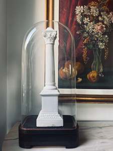 View All Available Antiques: Antique French Rectangular Glass Dome on Ebonised Base | 19th Century