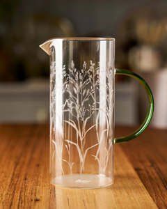 Home Lifestyle: Haven Glass Serving Jug | Botanicals - Native Grass