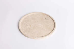 Moon Round Tray | Light Travertine