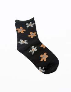 Socks | Black with Spotty Daisies