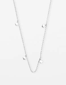 Necklaces: Silver w Solid Flowers Necklace