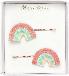Hair: Meri Meri | Glitter Rainbow Hair Slides