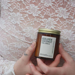 Home Fragrances Candles: Golden Coconut | Large Soy Candle