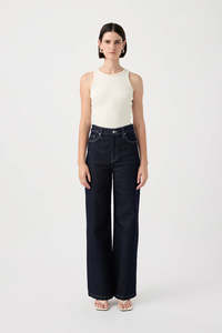 Pants Jeans: Outland Denim - Ellie High Wide Leg Jean - Rinse