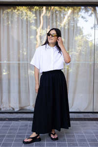 Annie - Rue Skirt - Black Embroidered Spot