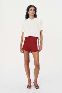 Rowie - Simone Linen Shorts - Siren Red