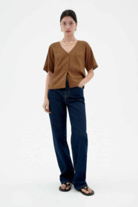 Thinking Mu - Libelula Blouse - Otter Hemp
