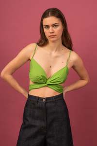 Penny Sage: Penny Sage - Dalton Wrap Top - Kiwifruit