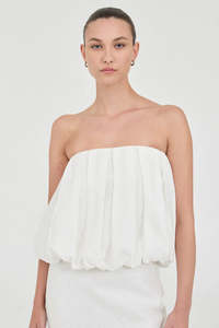 Friend Of Audrey - Bubble Linen Top - White