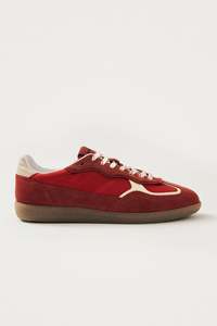 Footwear: Alohas - Rife Sheen Red Leather Sneakers