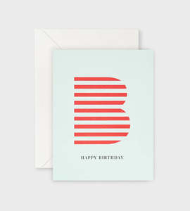 Father Rabbit Stationery: Lettuce - Happy Birthday Red Stripe Card