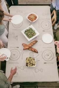 New Arrivals 1: Slow Dine - Heirloom 100% Linen Tablecloth - Beige