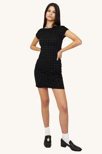 Find Me Now - Harmony Checkered Mini Dress - Black Harmony