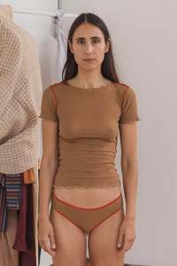 Baserange - Vein Tee Shirt - Alamillo Brown/Red