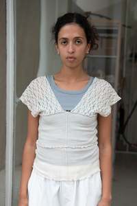 Baserange - Nehru Tank - Lace & Wool - Undyed