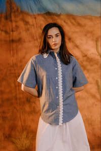 Annie: Annie - Western Shirt - Chambre/Lace