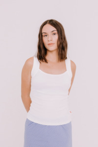 The Look Annie Classic Shirt: Annie - Juni Ribbed Tank - White