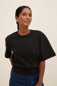 The Look Denim: Kowtow - Boxy Rib Tee - Black