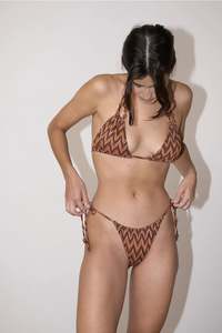 Icone: LAST ONE | ICONE - Brigitte Herringbone Bikini Bottom - French Fabric