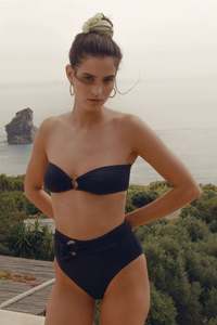 Icone: LAST ONE | ICONE - Ambre Black Bandeau Top - Italian Fabric