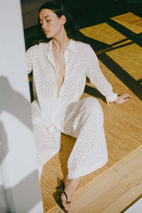 Tops: Dominique Healy - Maeve Shirt - Ivory Broidery