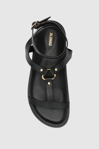 Footwear: Alohas - Kizzi Leather Sandals - Black