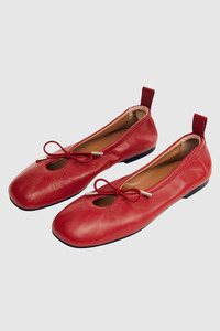Alohas - Rosalind Leather Ballet Flats - Red