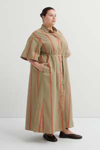 Dresses: Kowtow - Balance Dress - Nasturtium Stripe
