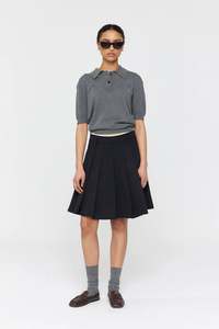 Ricochet - Munar Skirt - Black/Ivory Contrast