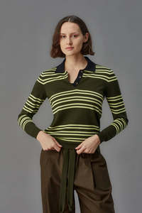 Standard Issue - Merino Polo Shirt - Barlett Stripe