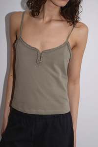 Tops: Deiji Studios - Clasp Singlet - Khaki