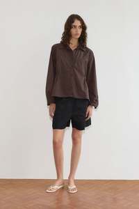 Tops: Deiji Studios - Cami Overshirt - Sepia