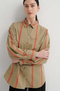Tops: Kowtow - Maker Shirt - Nasturtium Stripe
