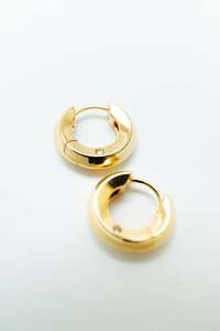 Earrings: Nina Gordon - Low Beam Hoops - Topaz Large - Gold