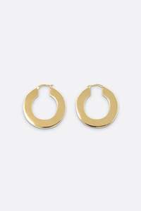Earrings: Nina Gordon - Flat Hoops - Gold