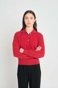 Twenty Seven Names - Eliza long-sleeved polo - Red