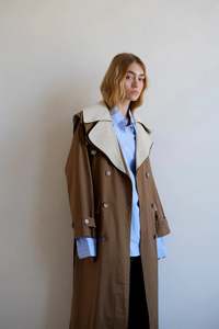 Commonplace Essentials - Double Layer Trench - Cream/Tan