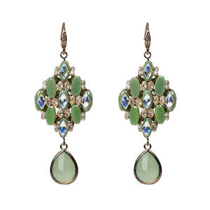Earrings: Diamond Swarowski Earrings in Green