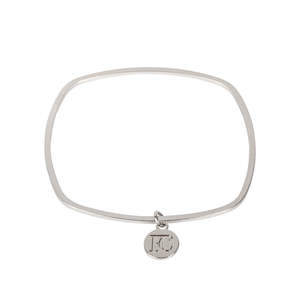 Bracelets Bangles: Dull Silver Stacker Bangles/ Set of Two